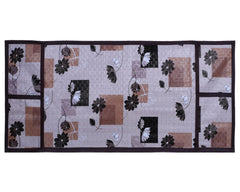 Kuber Industries Flower Printed PVC Decorative Microwave Oven Top Cover with 4 Utility Pockets (Pink), Standard, (49KM0571)