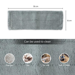 Heart Home Mop Refill Pad | Microfiber Wet & Dry Pad | Flat Refill Pad | Mop Reusable Drying Pad | Floor Cleaning Mop Pad | SHPTNTSHR2 | SHPTNTSHR1 | Pack of 2 | Blue & Gray