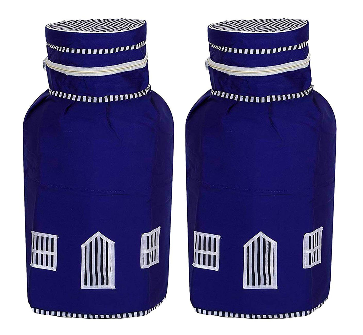 Kuber Industries 2 Pieces Cotton Dust-Water Proof LPG Gas Cylinder Cover (Blue) - CTKTC40749