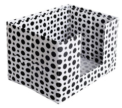 Heart Home Dot Printed Multiuses Non-Woven Closet Organizer, Storage Bin, Shelf Storage Oragnizer With Handle- Pack of 2 (Black & White)-HS43HEARTH26415