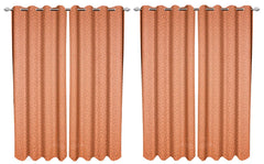 Kuber Industries Cotton 4 Pieces 7 Feet Eyelet Door Curtain (Peach) - CTKTC22158