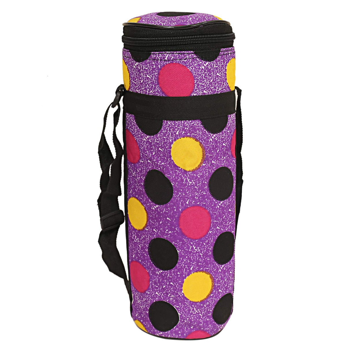 Kuber Industries Circle Design Canvas Water Bottle Cover, 2 litres, Purple