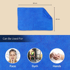 Kuber Industries Face Towel | Microfiber Hand Towel | Antibacterial Face Towel | Hair & Face Towel for Man | 400 GSM Towel | SHXS.. | SHXS40602 | Pack of 2 | Blue & Purple