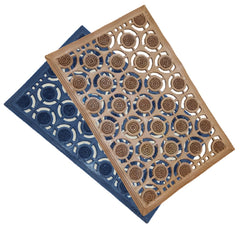 Kuber Industries Round PVC Doormat Set - 24"x16", Multicolour, Standard, 2 Piece