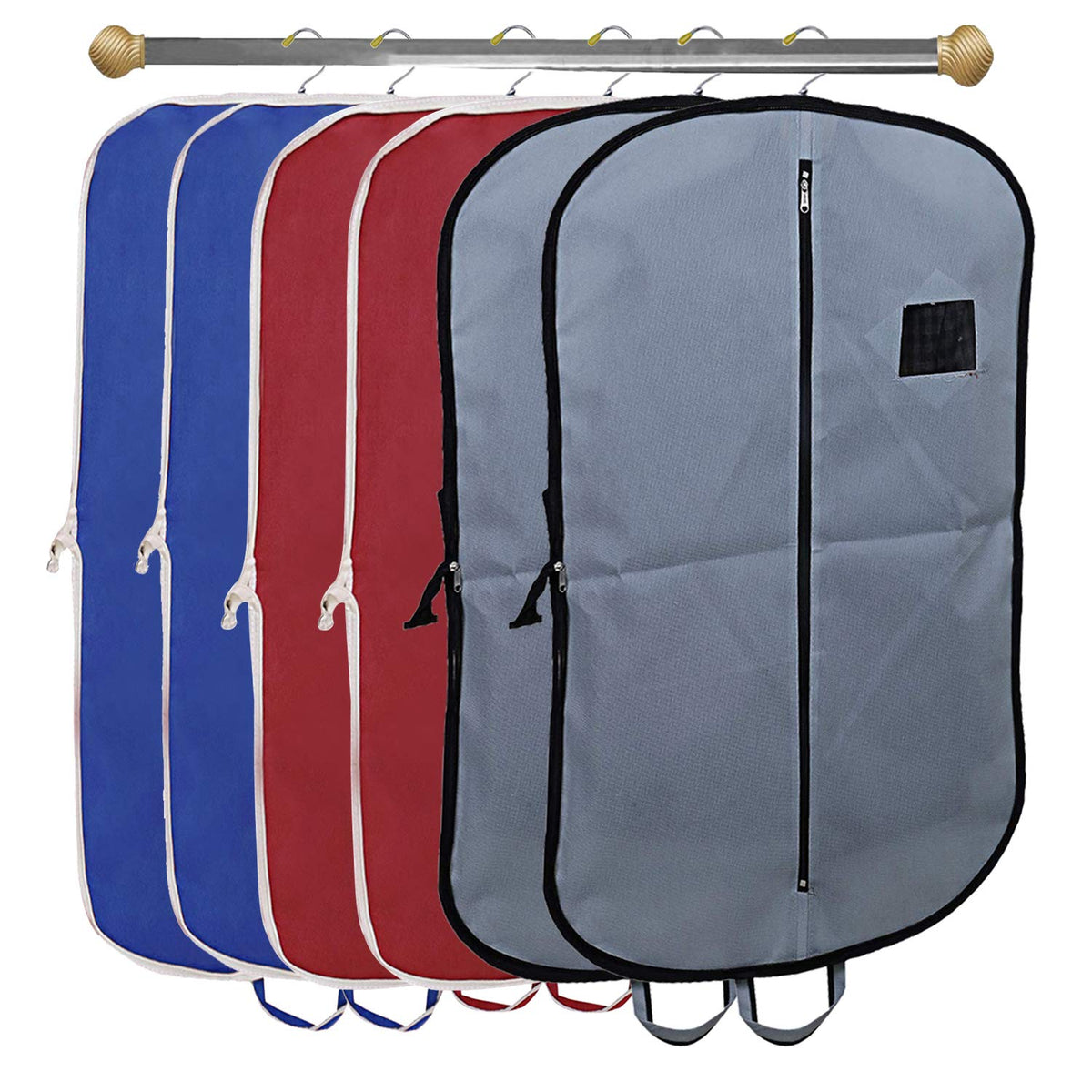 Kuber Industries 6 Pieces Foldable Non Woven Men's Coat Blazer Suit Cover (Grey & Maroon & Royal Blue) -CTKTC41770