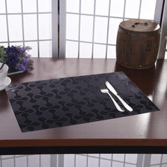 Kuber Industries Coin Design 6 Pieces PVC Dining Table Place Mats,Black-CTKTC28313