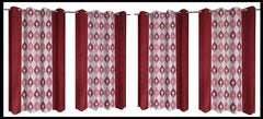 Kuber Industries Zig Zag Design 6 Pieces Polyester Eyelet Window Curtain 5 Feet (Maroon)-CTKTC14316