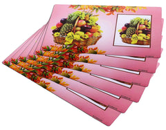 Kuber Industries Basket Design 6 Pieces PVC Refrigerator/Fridge Multipurpose Drawer Mat Set(Pink)-CTKTC32694
