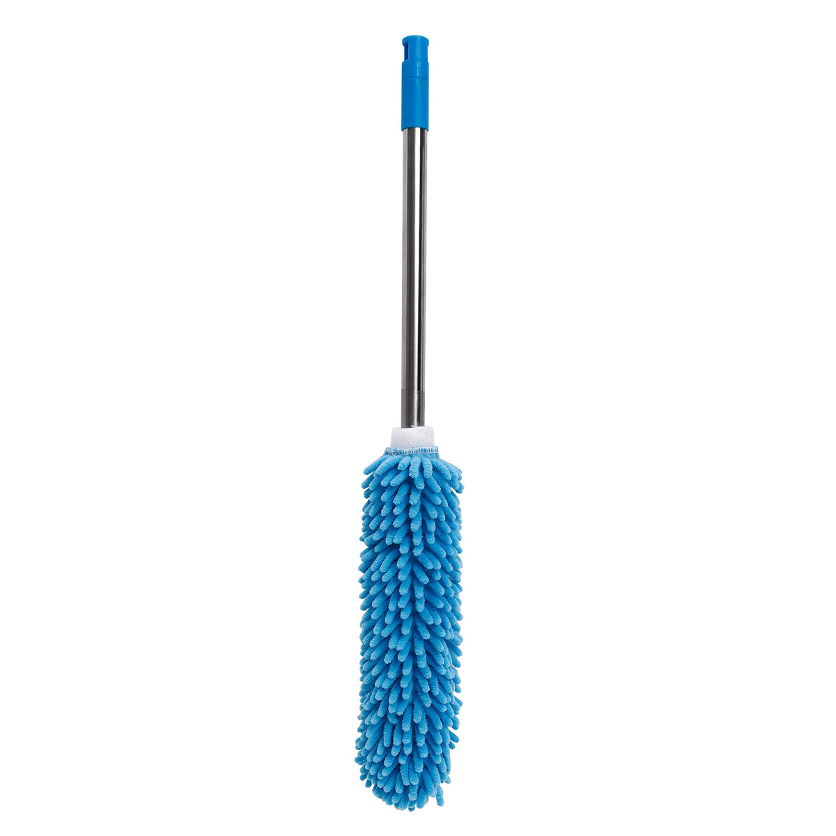 Kuber Industries Cleaning Duster for Ceiling Fan | Fan Cleaner Brush with Long Rod | Washable & Reusable | Dusting Brush for Home Cleaning | Microfiber Duster for Home Cleaning | 64cm Long (Blue)