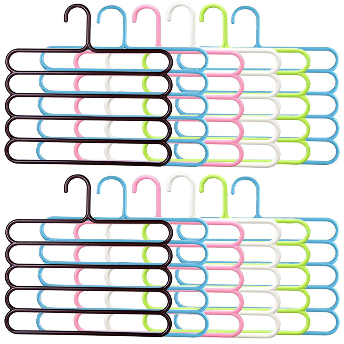 Kuber Industries 12 Piece Plastic Multi-Purpose Hangers for Wardrobe (CTKTC01627)
