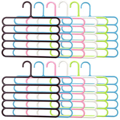 Kuber Industries 12 Piece Plastic Multi-Purpose Hangers for Wardrobe (CTKTC01627)