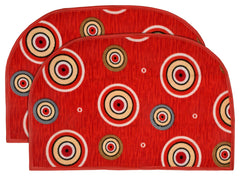 Kuber Industries D Shape Anti-Slip Durable Rubber Door Mat, Welcome Mat for Entryway,Patio,Garage, Outdoor, 21"x14" (Red)-HS40KUBMART23965