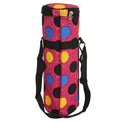 Kuber Industries Circle Design Canvas Water Bottle Cover, 1 L, Pink (CTKTC0972)