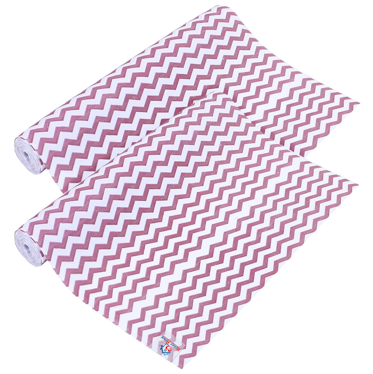 Heart Home Shelf Liner | EVA Kitchen Cabinet Shelf Mat | Anti-Slip Bathroom Mat | Fridge Mat | Table Mat | Zig Zag Design Wardrobe Mat | 1.5 Meter | Pack of 2 | Pink