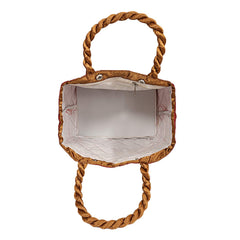 Kuber Industries Bow Design Satin Women's Handbag, Maroon