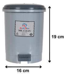 Heart Home Tiny Countertop Trash Bin, Mini Desktop Garbage Bin with Padal (Brown & Grey)-Pack of 2 (HS_36_HEARTH018547)