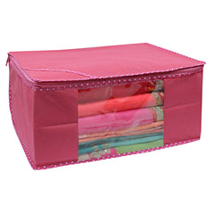 Kuber Industries 12 Piece Non Woven Saree Cover Set, Pink,Large Size -CTKTC6420