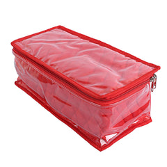 Kuber Industries Laminated Satin Locker Jewellery Kit, Red