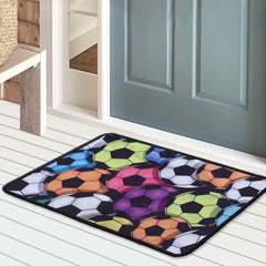 Kuber Industries Door Mat for Kids Room|Anti Skid Door Mat for Kids Bedroom|Microfiber Football Pattern Door Mat|Pack of 2 (Multicolor)