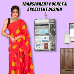 Kuber Industries Document Holder | PVC Lining Design Document Organizer | Double Sided Document Holder for Home | 7 Small Pocket with 3 Zipper | Gray & Black