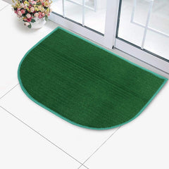 Kuber Industries D-Shape Microfiber Anti Slip 2 Pieces Door Mat (14'' x 23'', Green)-KUBMART12162