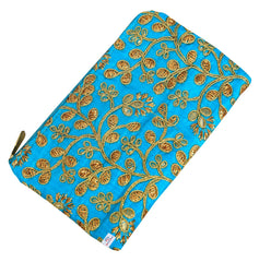 Heart Home Embroidery Women Hand Purse Wallet For Party, Wedding, Dating (Blue)
