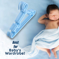 Kuber Industries Kids Hanger | Plastic Baby Clothes Hanger | Hanger for Wardrobe | Kids Hangers for Clothes | Hanger for clothes | Mizano Kids Hangers | 5 Piece | Sky Blue