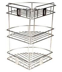 Fun Homes Stainless Steel Multipurpose Storage Kitchen Corner Rack/Stand/Shelf (Silver)