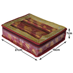 Heart Home Multipurpose Feather Design Laminated 2 Rod Bangle Box/Organizer/Case With Tranasparent Top - Pack of 2 (Maroon)-47HH0199