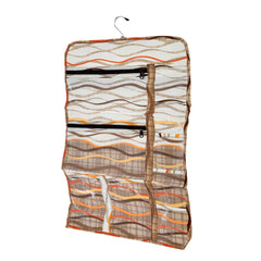 Kuber Industries Document Holder | PVC Zig-Zag Design Document Organizer | Double Sided Document Holder for Home | 7 Small Pocket with 3 Zipper | Cream