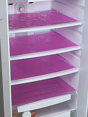 Kuber Industries Circle Design 6 Piece PVC Refrigerator Drawer Mat Set - 19"x13", Pink (CTKTC03373), Polyvinyl Chloride