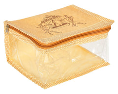 Heart Home Doli Printed Multiuses Non-Woven Makeup/Jewellery Organizer Bag, Travel Toiletry Pouch, Set of 6 (Gold) 54HH4286.