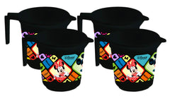 Kuber Industries Disney Mickey Minnie Print Plastic Bathing Mugs for Bathroom Bath Accessory, 500 ML (Set of 4,Black) -HS_35_KUBMARTS17556