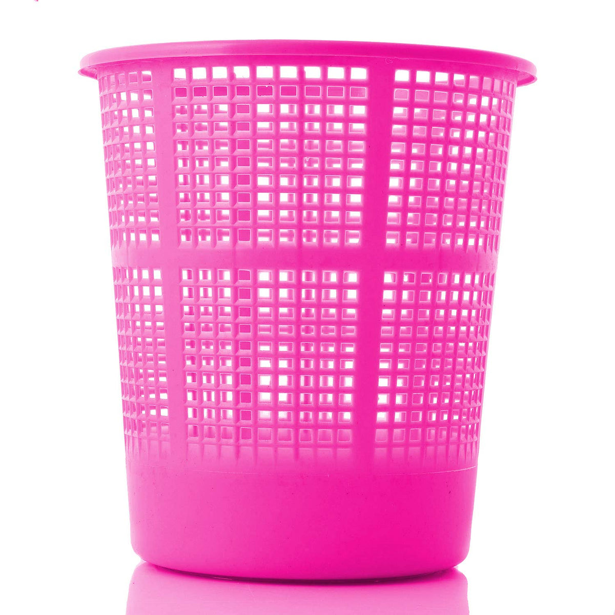 Kuber Industries Plastic Mesh Dustbin Garbage Bin for Office use, School, Bedroom, Kids Room, Home, Multi Purpose, 5 Liters (Pink)-KUBMART240