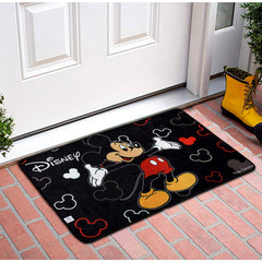 Heart Home Disney Printed Anti-Slip Durable Rubber Door Mat, Welcome Mat for Entryway,Patio,Garage, Outdoor, 23"x15"- Pack of 3 (Black)
