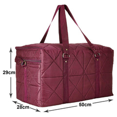 Kuber Industries Parachute Foldable Duffle Bag/Bag Packs with Handle for Traveling Pack of 2 (Maroon) 52KM3969