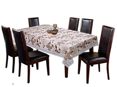 Kuber Industries Flower Design PVC 6 Seater Dining Table Cover 60"x 90" (Brown) (Model: HS_36_KUBMART018519)