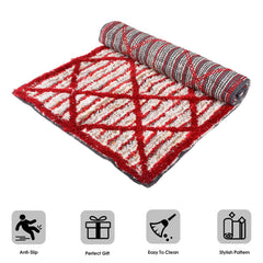 Heart Home Runner | Bedside Runner for Bedroom | Runner for Living Room | Katli Mingle Carpet Runner for Home | Anti Skid Carpet Rug Mat | Kitchen Runner | 22x55 | Red