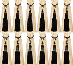 Kuber Industries Polyester 12 Pieces Curtain Tie Back Tassel Set (Brown) -CTKTC12877
