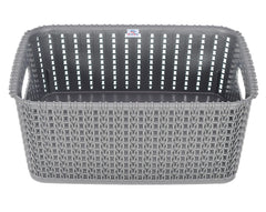 Heart Home Multipurposes Large M 20 Plastic Basket, Organizer For Kitchen, Countertops, Cabinets, Bathrooms Without Lid- Pack of 2 (Grey) -46HH096