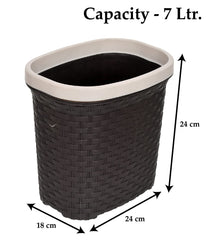 Fun Homes Plastic Open Dustbin, Garbage Bin, Trash Can, Waste Bin, 7 Litre (Brown)-47FH0715
