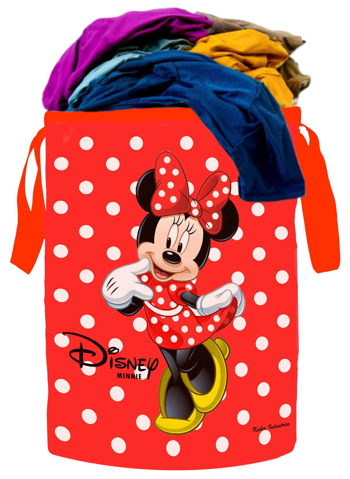 Kuber Industries Disney Print Waterproof Canvas Laundry Bag, Toy Storage, Laundry Basket Organizer 45 L (Red) - CTKTC045417