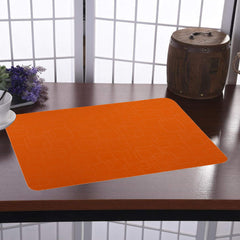 Kuber Industries Checkered Design PVC 6 Pieces Dining Table Placemat Set (Orange), CTKTC13705, Standard