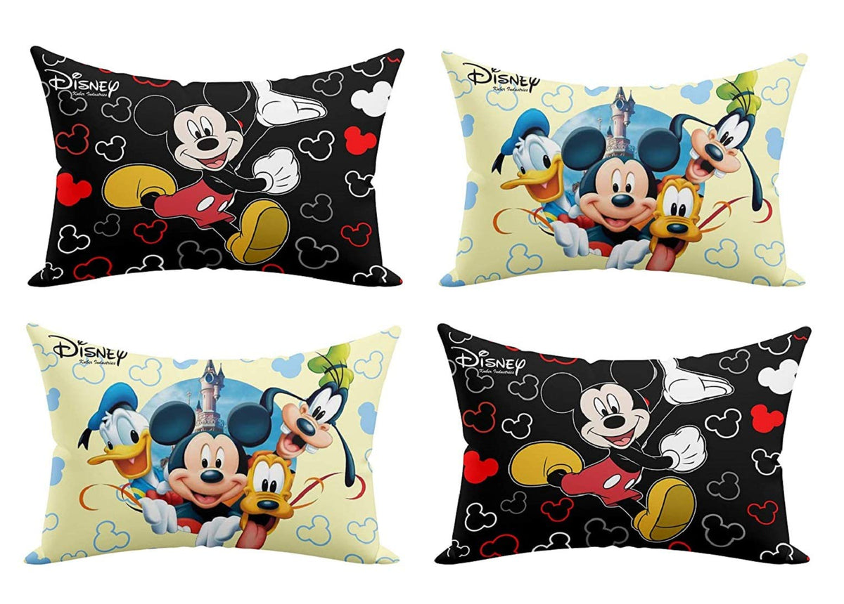 Kuber Industries Full Back & Lumbar Support Decorative Pillow 16"X24"(Black & Cream)-Pack of 4-Kubmart15976 Microfiber