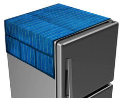 Kuber Industries Flower Print Jute Fridge Top Cover with 6 Utility Side Pockets (Multicolour)