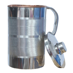 Kuber Industries Stainless Steel Jug, 2.5 Litre, Silver,Standard,Jugcopper02
