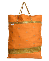Heart Home Polyester Dot Design Foldable Potli|Shopping|Gifting, Hand Bag With Handle Pack of 2 (Yellow)