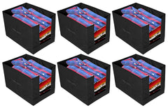 Kuber Industries 6 Pieces Non Woven Shirt Stacker/Shirt Organizer Wardrobe Organizer (Black)-KUBMART2892