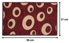 Heart Home Door Mat|Circle Print Design & Soft Microfiber|Anti Slip & Water Absorbant|Size 56 x 37 CM, Pack of 3(Maroon)-HEARTXY11461