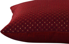 Kuber Industries Dot Print Soft Decorative Square Cushion Cover, Cushion Case For Sofa Couch Bed 16x16 Inch- Pack of 5 (Maroon)
